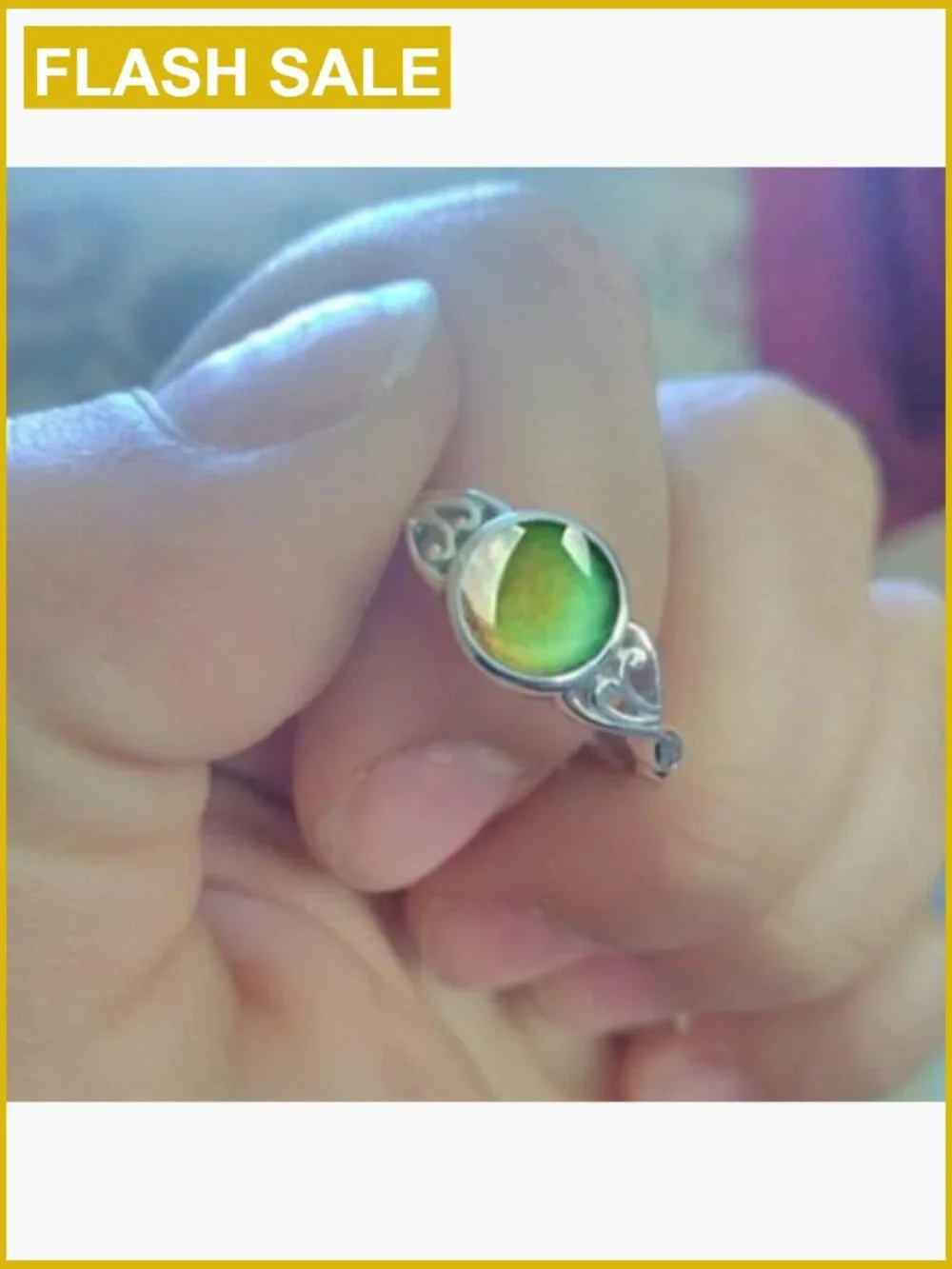 925 Sterling Silver Mood Ring CZ Eternity Band Size 9